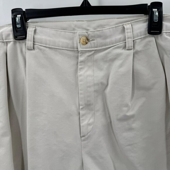 Berle Mens Pleated Front Khaki Shorts 38R 100% Cotton Made In Mexico - Picture 3 of 6